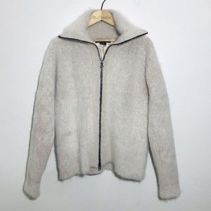 Venesha Angora Knit Jacket Full Zip Pale Pink Lined Size Medium